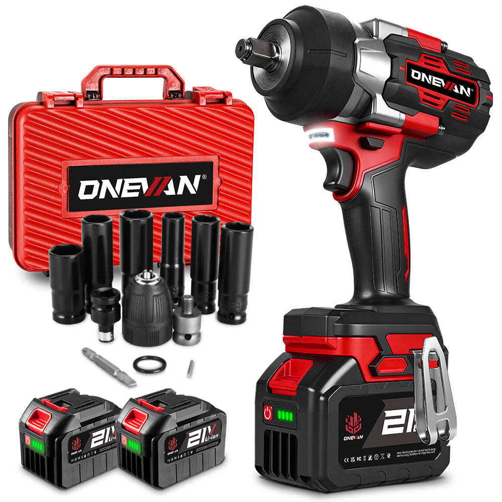 ONEVAN 1/2" 2800N·m Brushless Cordless Impact Wrench(4.5Ah Battery Upgrade – Long Lasting Power) | For Makita 18V Battery