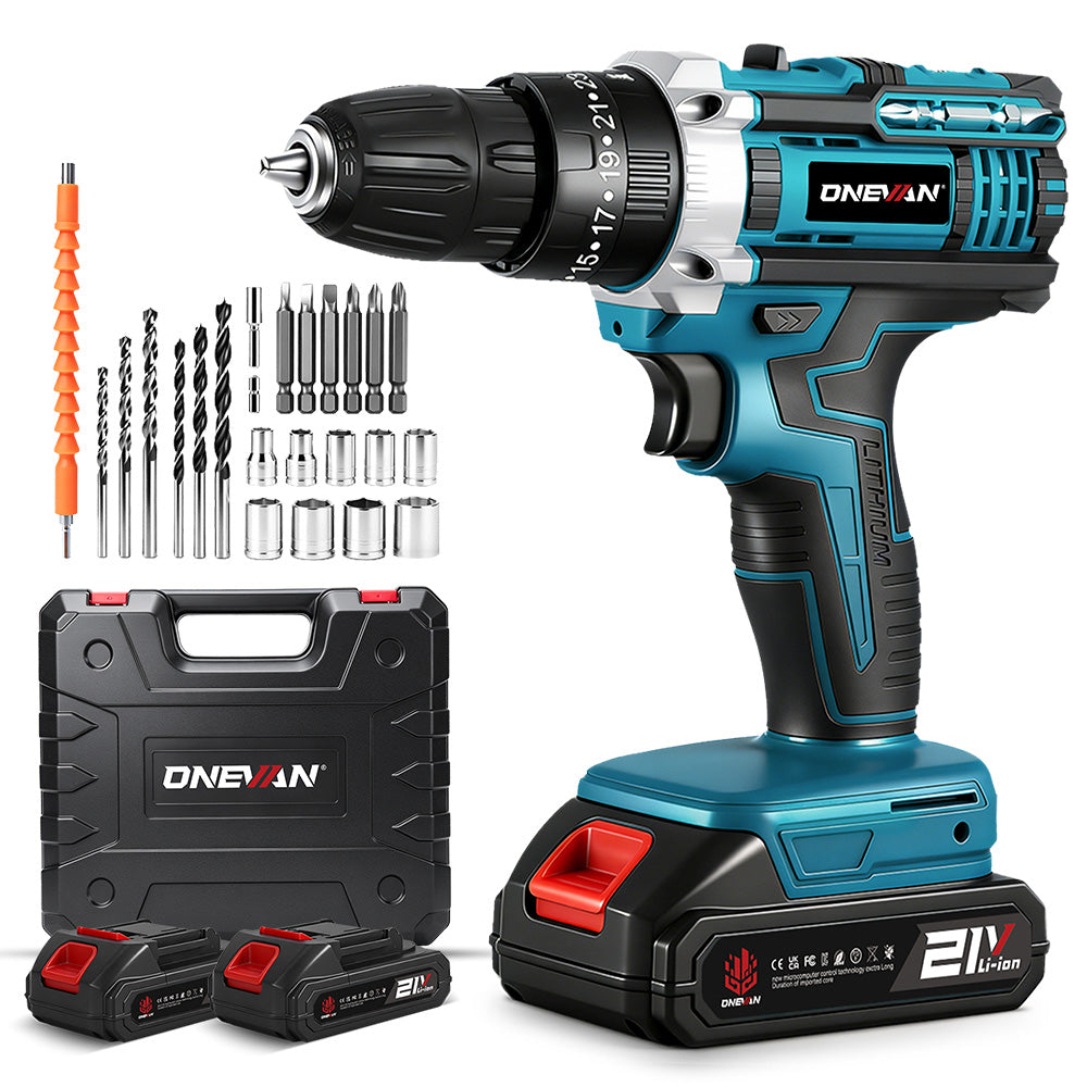 ONEVAN 0.8-10mm Cordless Impact Drill Electric Screwdriver Set With 24/34 Accessories | For Makita 18V Battery