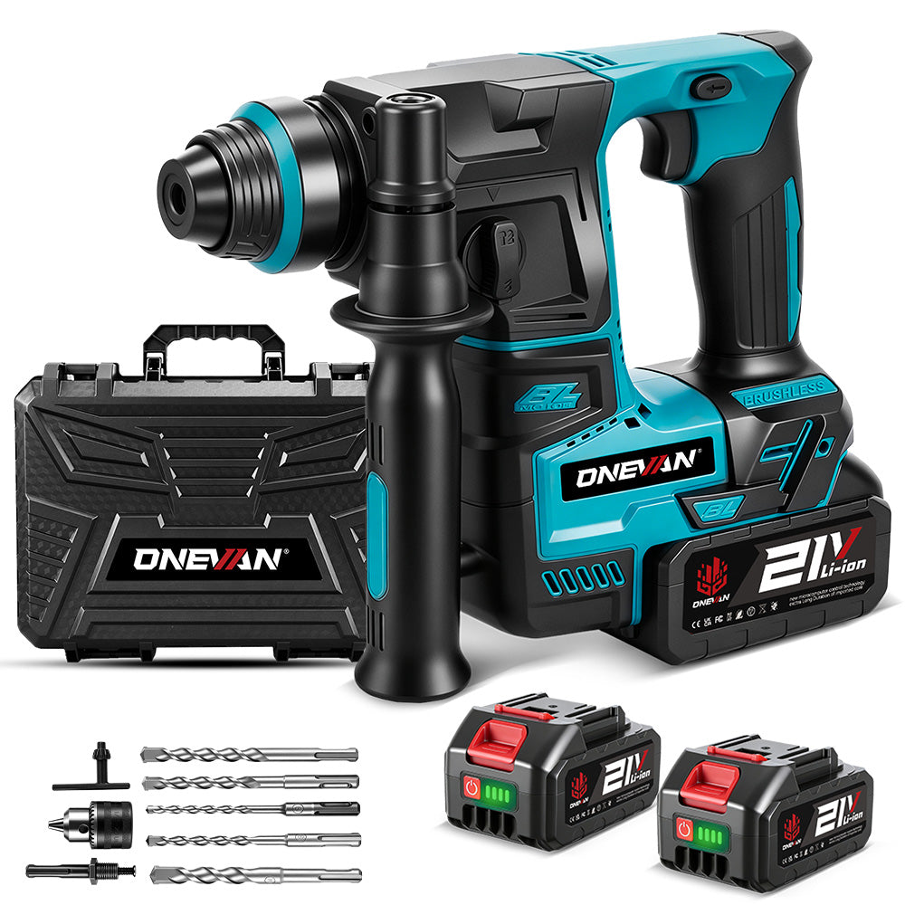 ONEVAN 24-mm-Akku-Bohrhammer – Beton- und Holzbohrungen | Für Makita 18-V-Akku
