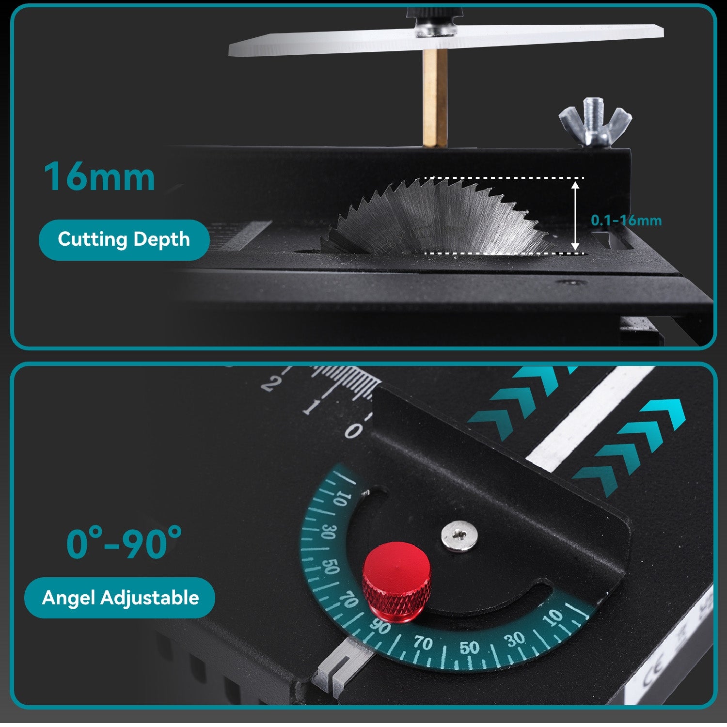 ONEVAN Corded Mini Table Saw 220V – 96W Compact Precision Cutter, 63mm Blade, 9000RPM