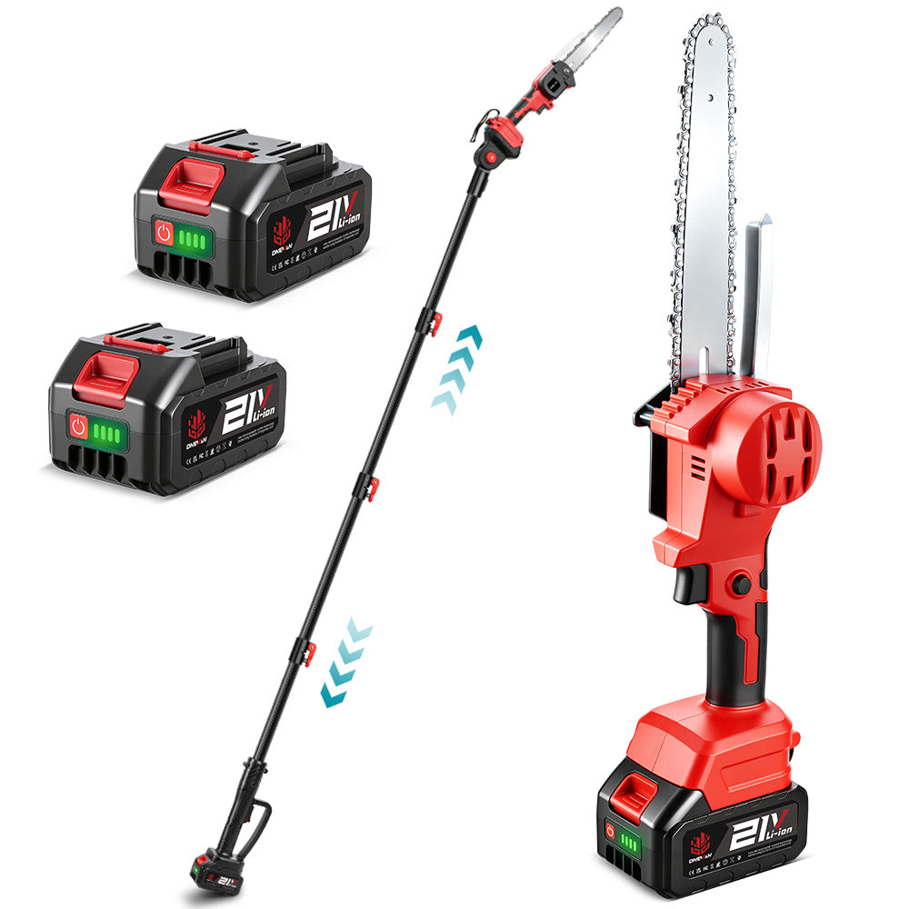ONEVAN 8" Telescoping Pole(1.3-2.25m) Brushless Cordless Chainsaw