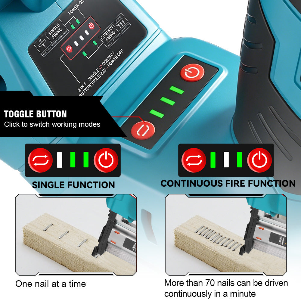 Clavadora y grapadora inalámbrica 2 en 1 sin escobillas ONEVAN | Para batería Makita de 18 V