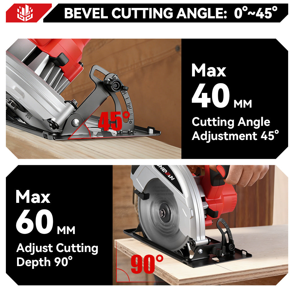 ONEVAN 180mm 7 Inch Brushless Cordless Circular Saw | For Makita 18V Battery