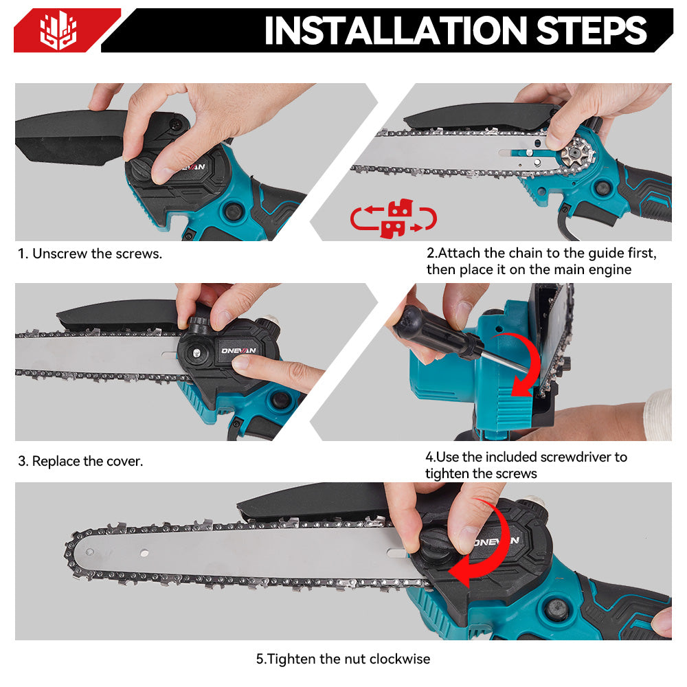 ONEVAN 8" Brushless Pole Saw Kit – 1.7m Extendable