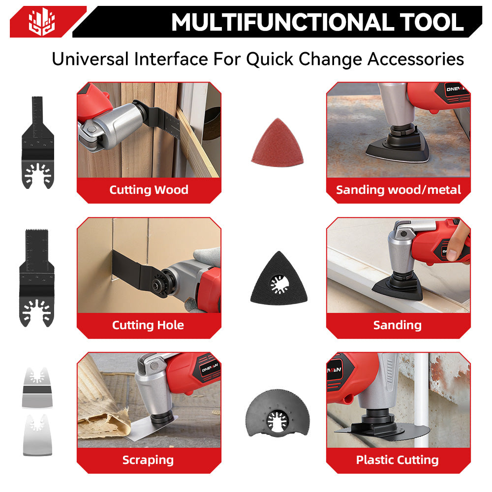 ONEVAN Cordless Oscillating Multi Tool 6 Gears | For Makita 18V Battery