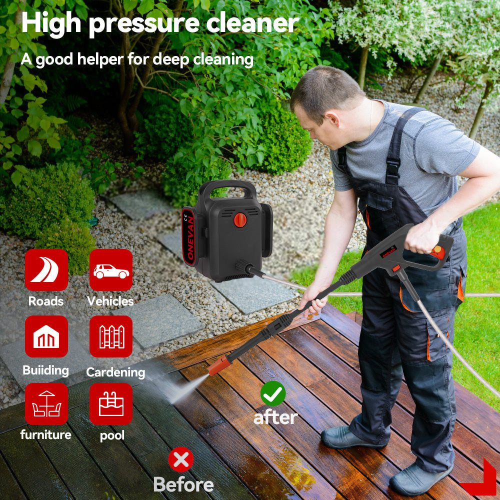ONEVAN MINI 15Bar (218 PSI) Cordless Portable High-Pressure Washer | For Makita 18V Battery