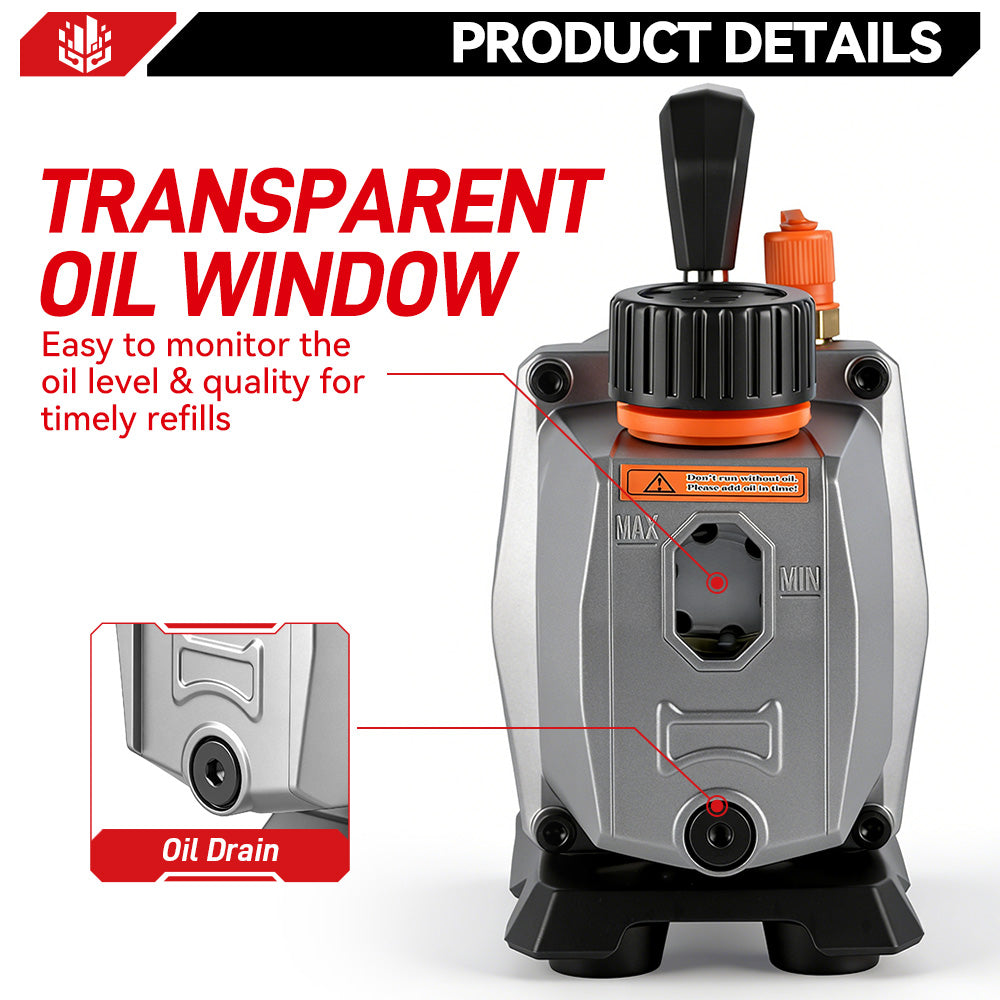 ONEVAN 7CFM 5PA Refrigerant Vacuum Pump for Car Household Air Conditioning | For Makita 18V Battery