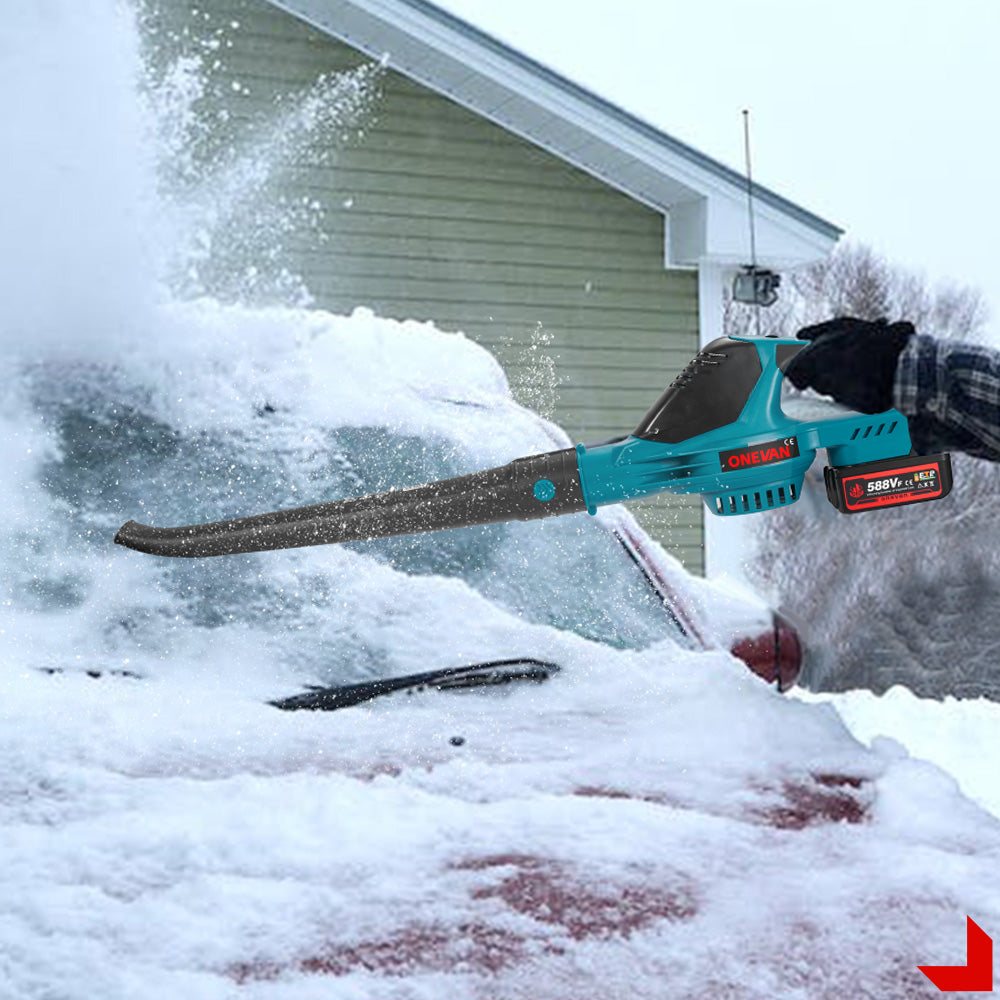 Soplador de nieve y hojas inalámbrico de 5 velocidades y sin escobillas ONEVAN de 5500 W | Para batería Makita de 18 V