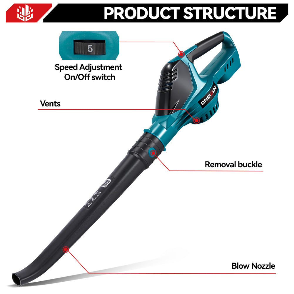 ONEVAN 5-Speed Brushless Cordless Snow/Leaf Blower | For Makita 18V Battery