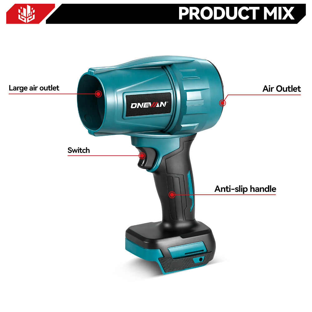 ONEVAN 2 EN 1 Soplador de aire eléctrico potente inalámbrico plegable de mano | Para batería Makita de 18V