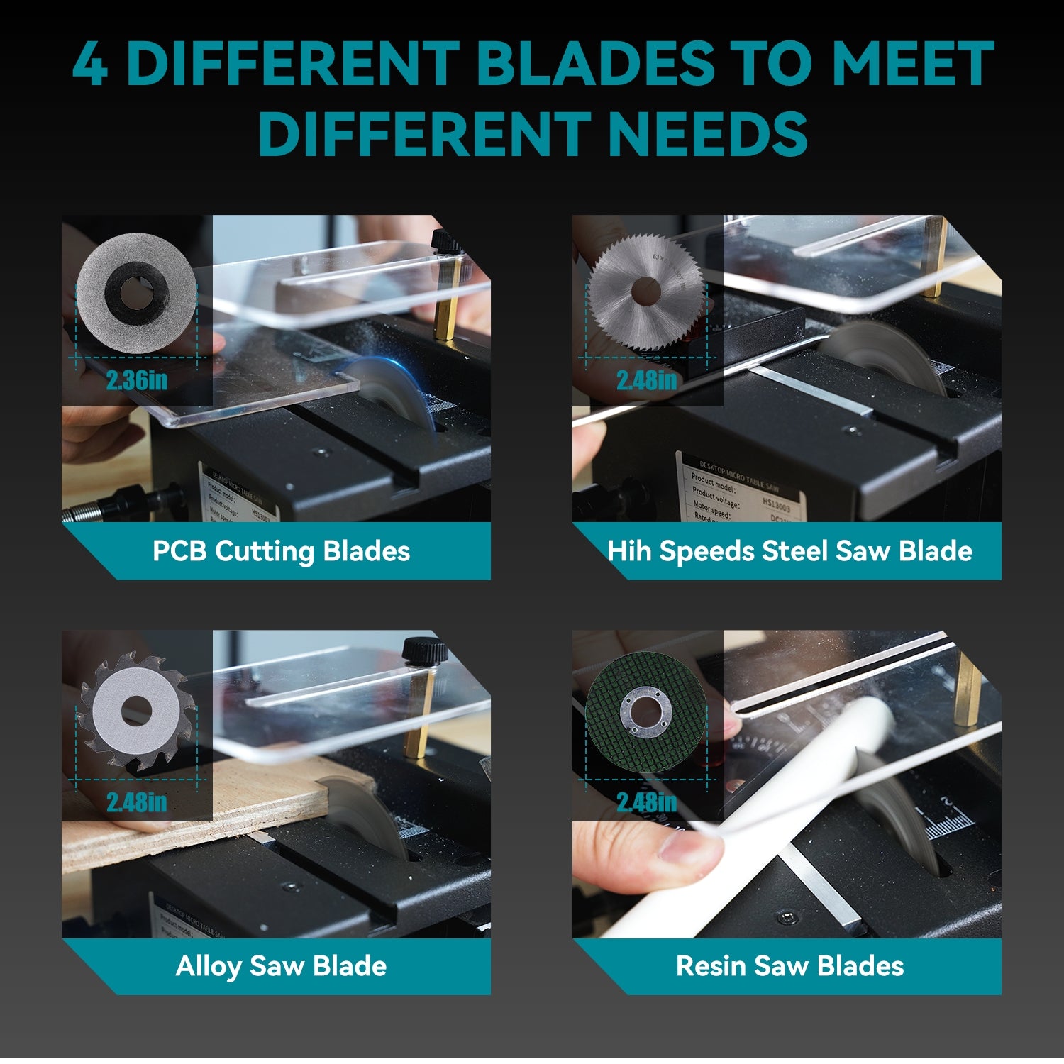 ONEVAN Corded Mini Table Saw 220V – 96W Compact Precision Cutter, 63mm Blade, 9000RPM