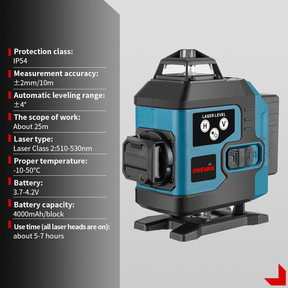 ONEVAN Paint Spray Gun & Green Laser Level & Electric Rivet Gun Brushless Cordless 3‑Pc. Combo Kit 6.0Ah