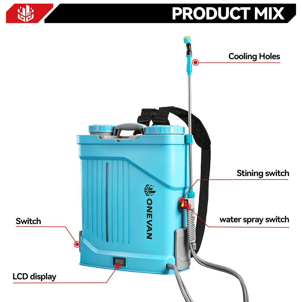 ONEVAN 20L Cordless Backpack Sprayer with Mixing Function | For Makita 18V Battery
