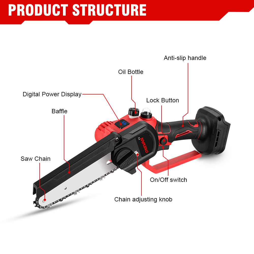 ONEVAN 6" Mini Portable Chainsaw | For Makita 18V Battery