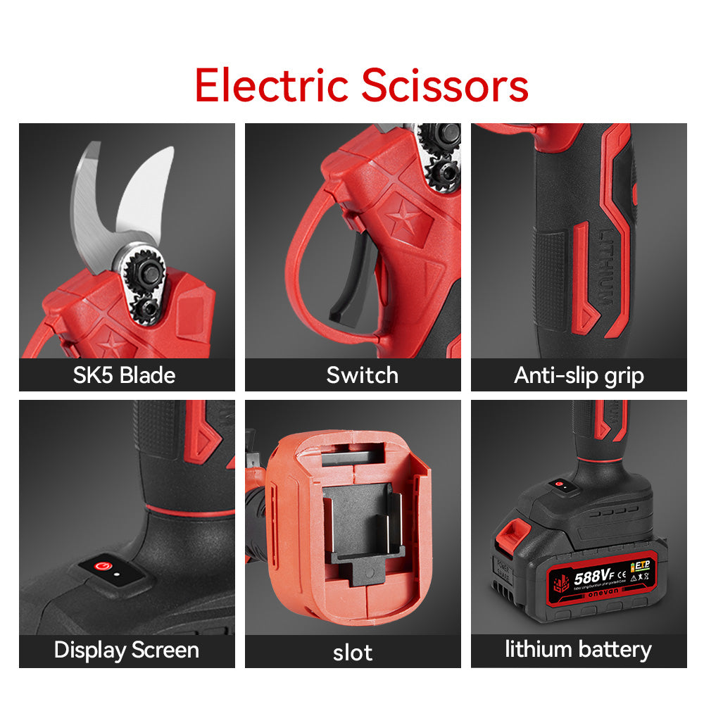 ONEVAN 6" Chainsaw & 25mm Pruner with 2m Telescoping Pole Brushless Cordless Combo Kit