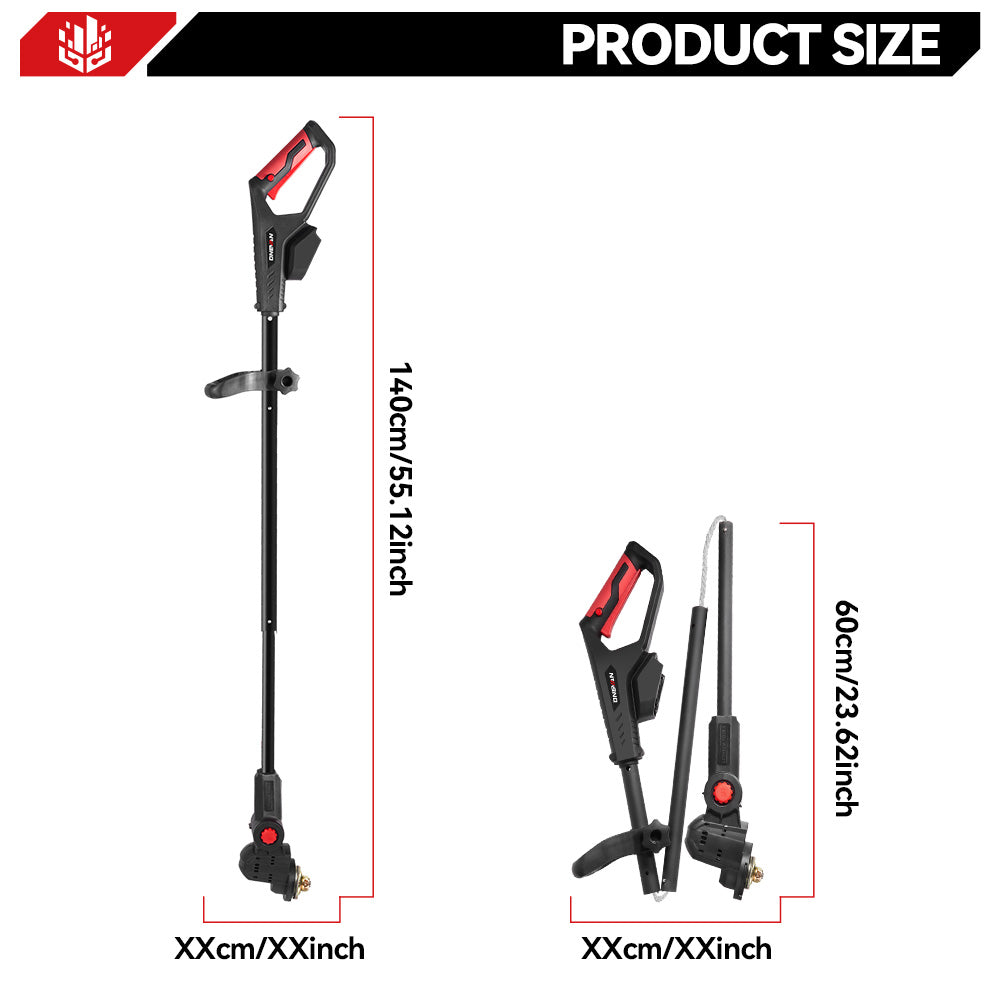 Recortadora de césped inalámbrica ONEVAN de 10" sin escobillas – Ajustable y portátil | Para batería Makita de 18 V