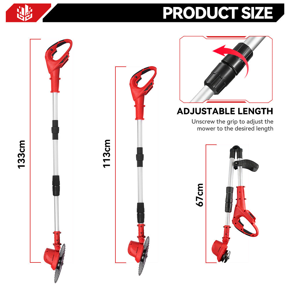 Cortadora de césped inalámbrica y plegable ONEVAN de 20 V sin escobillas | Para batería Makita de 18 V