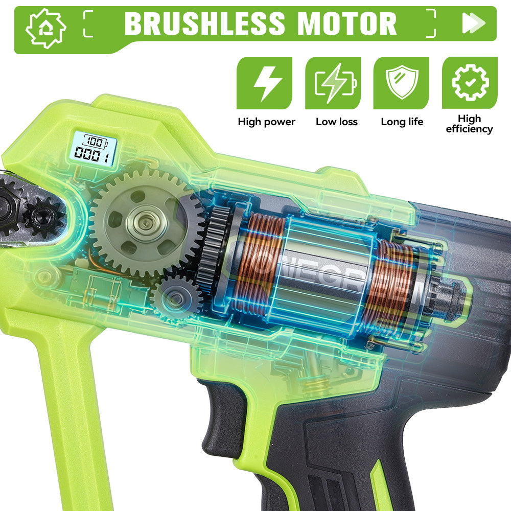 ONEVAN 30mm Brushless Cordless Pruning Shears Kit with Counter & Battery Display