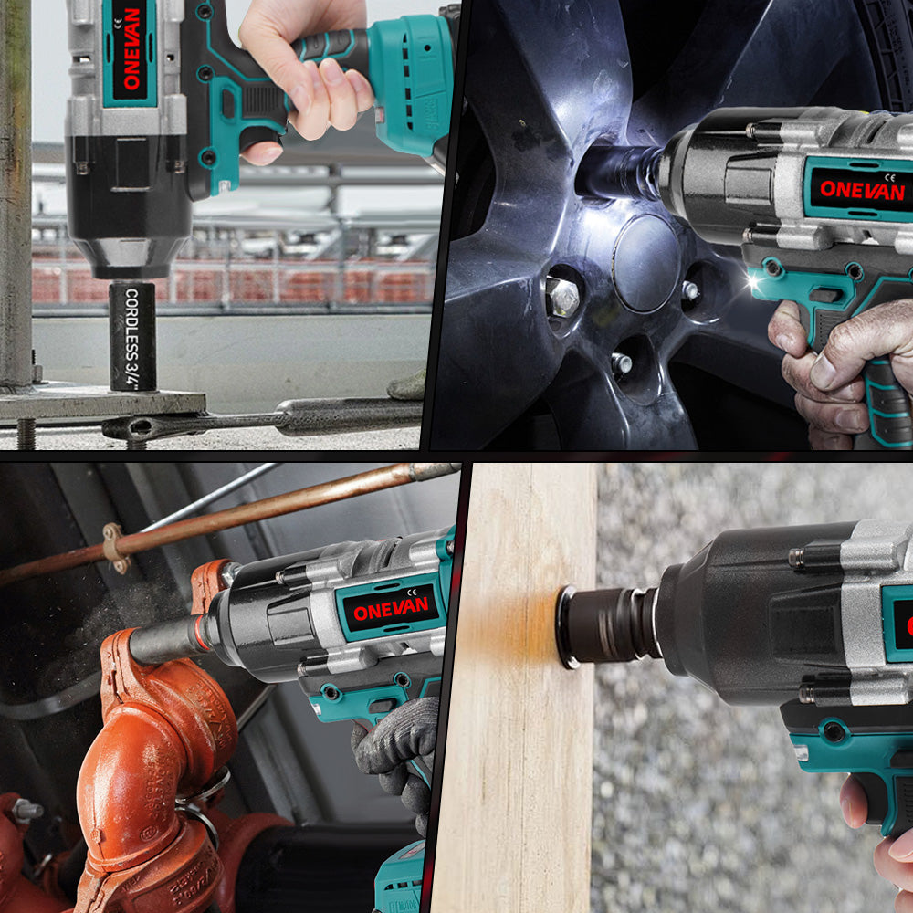 ONEVAN 3/4" 3100N·m Brushless Cordless Impact Wrench | For Makita 18V Battery