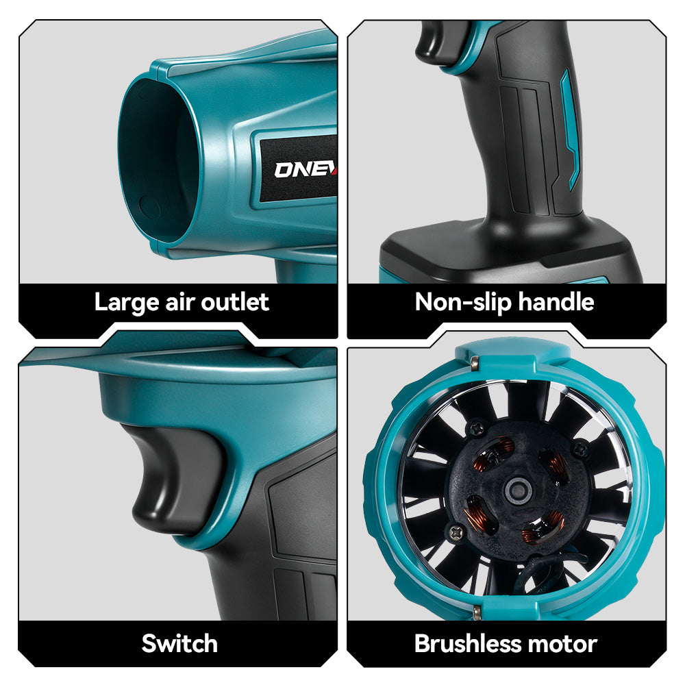 ONEVAN 2 EN 1 Soplador de aire eléctrico potente inalámbrico plegable de mano | Para batería Makita de 18V