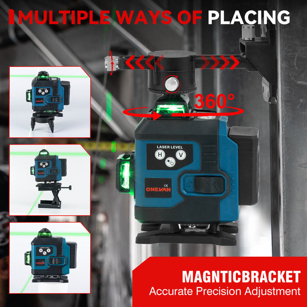 ONEVAN 16 Lines 4D Display Green Laser Level