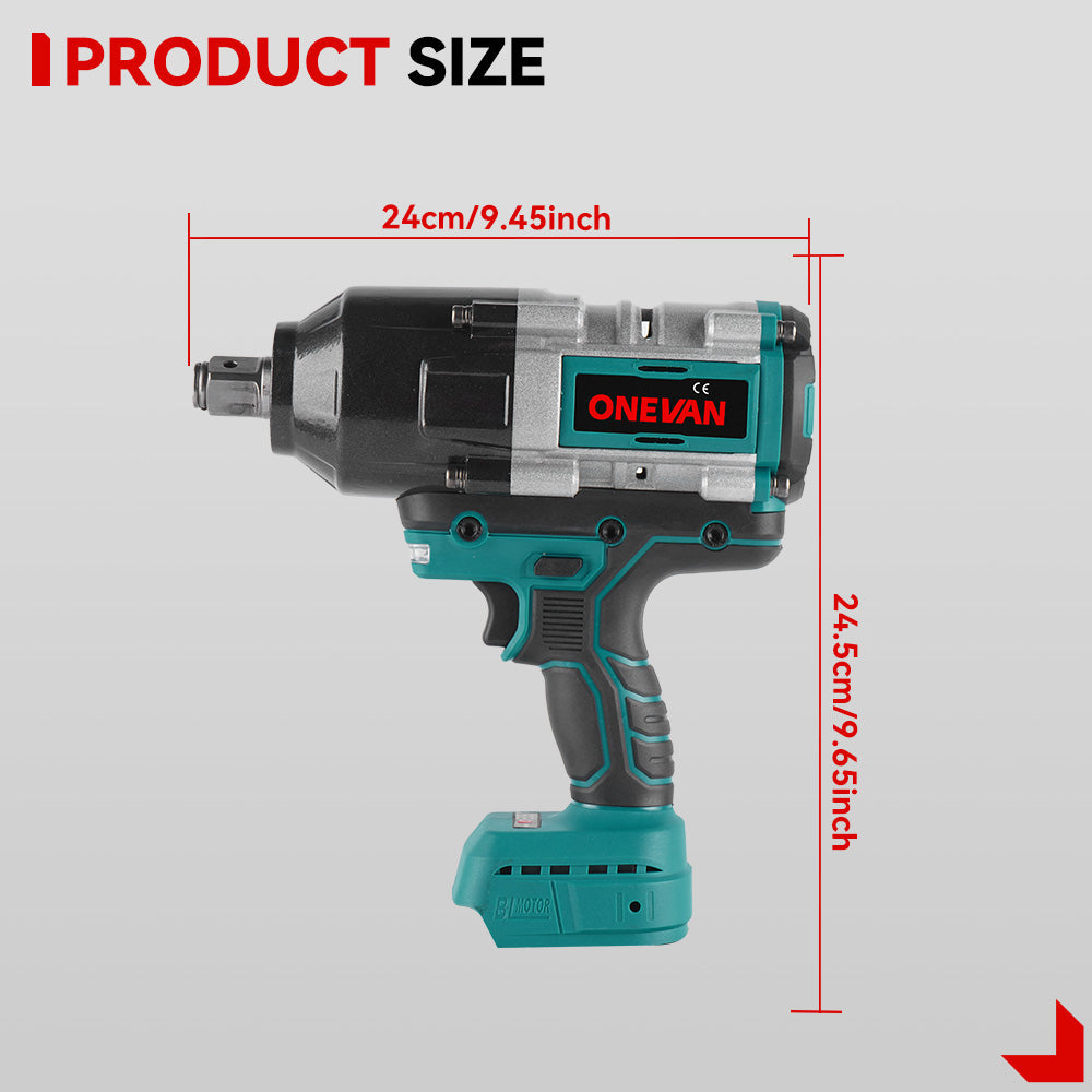 ONEVAN 3/4" 3100N·m Brushless Cordless Impact Wrench | For Makita 18V Battery
