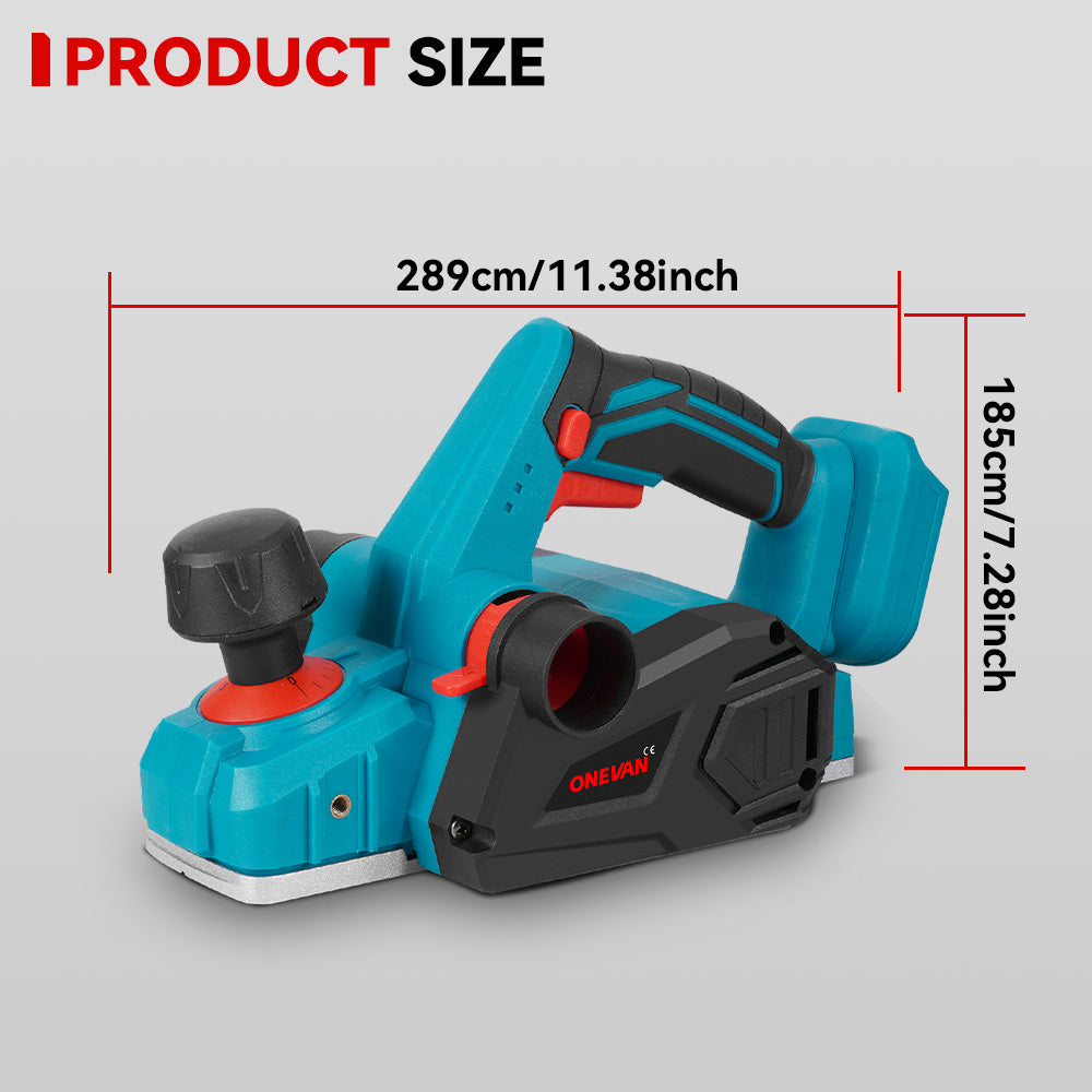 ONEVAN Cordless Electric Planer Dual Dust Ports | For Makita 18V Battery
