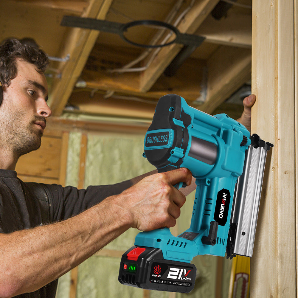 Clavadora y grapadora inalámbrica 2 en 1 sin escobillas ONEVAN | Para batería Makita de 18 V