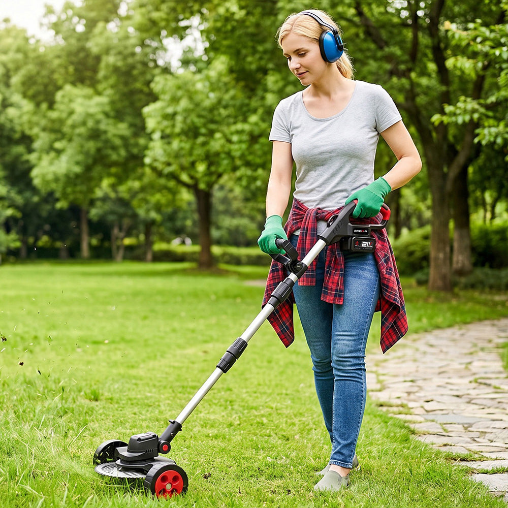 ONEVAN 9" Cordless Brushless Lawn Mower Kit with Wheels – Adjustable 45° Head | For Makita 18V Battery