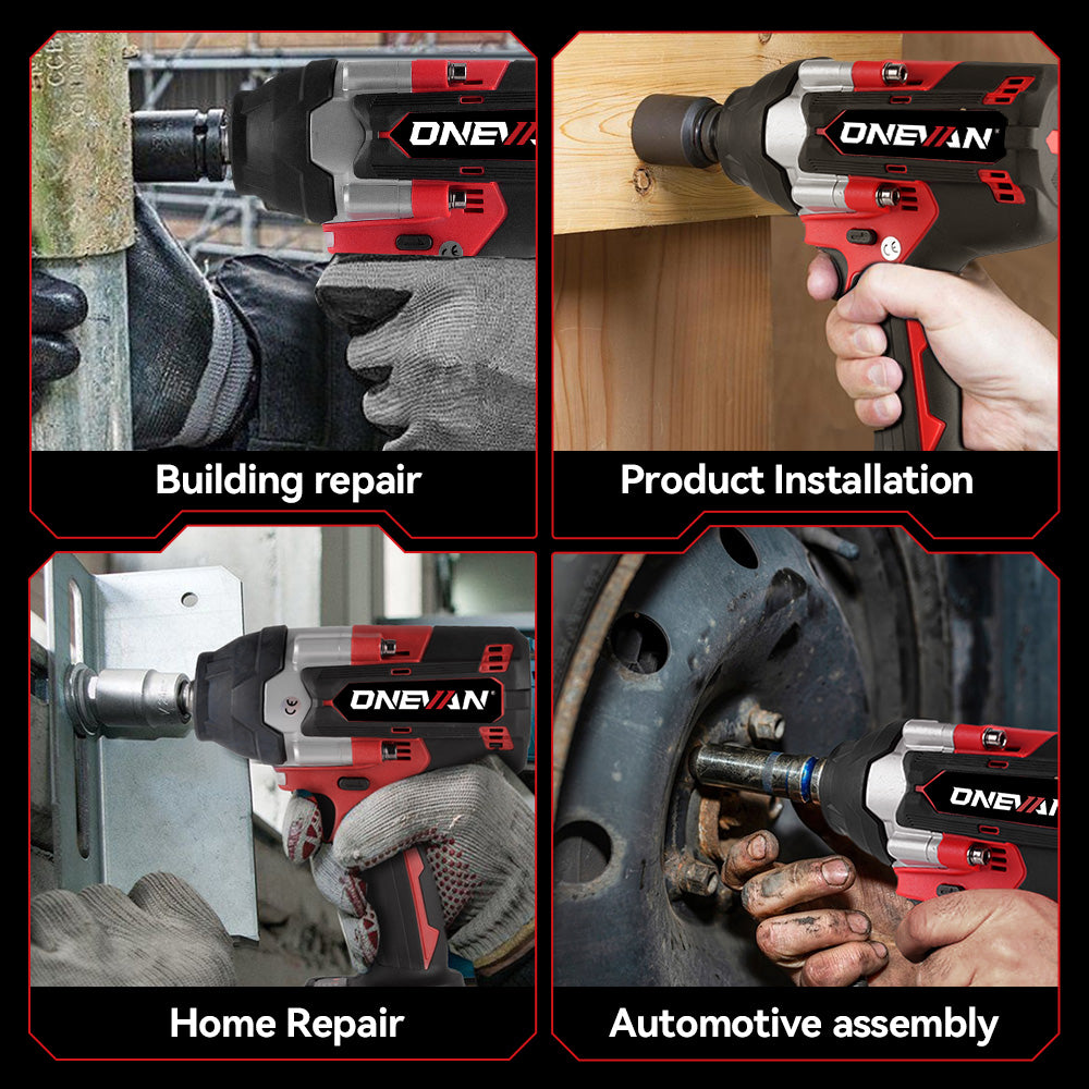 ONEVAN 1/2" 1800N·m Torque Brushless Cordless Impact Wrench | For Makita 18V Battery