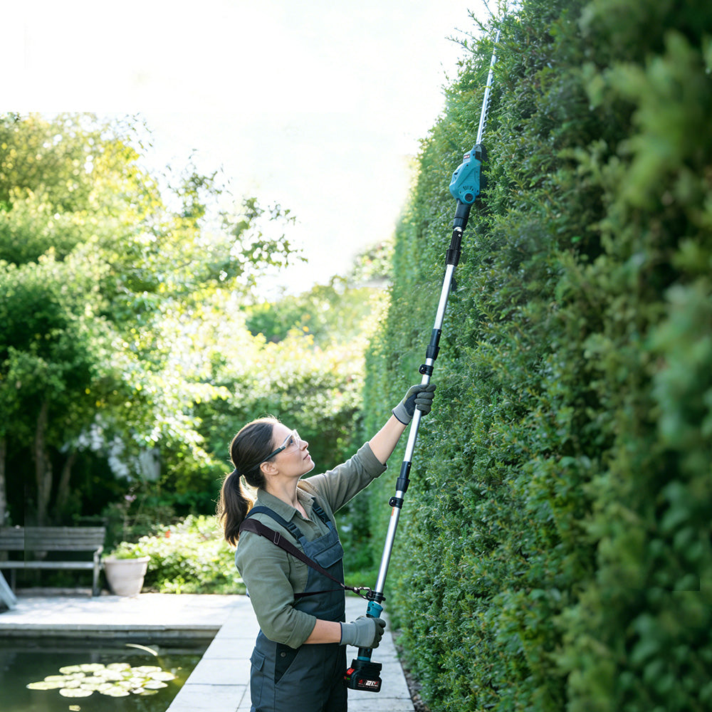 ONEVAN 20" Cordless Pole Hedge Trimmer (All-in-One) with Shoulder Strap & LED Display