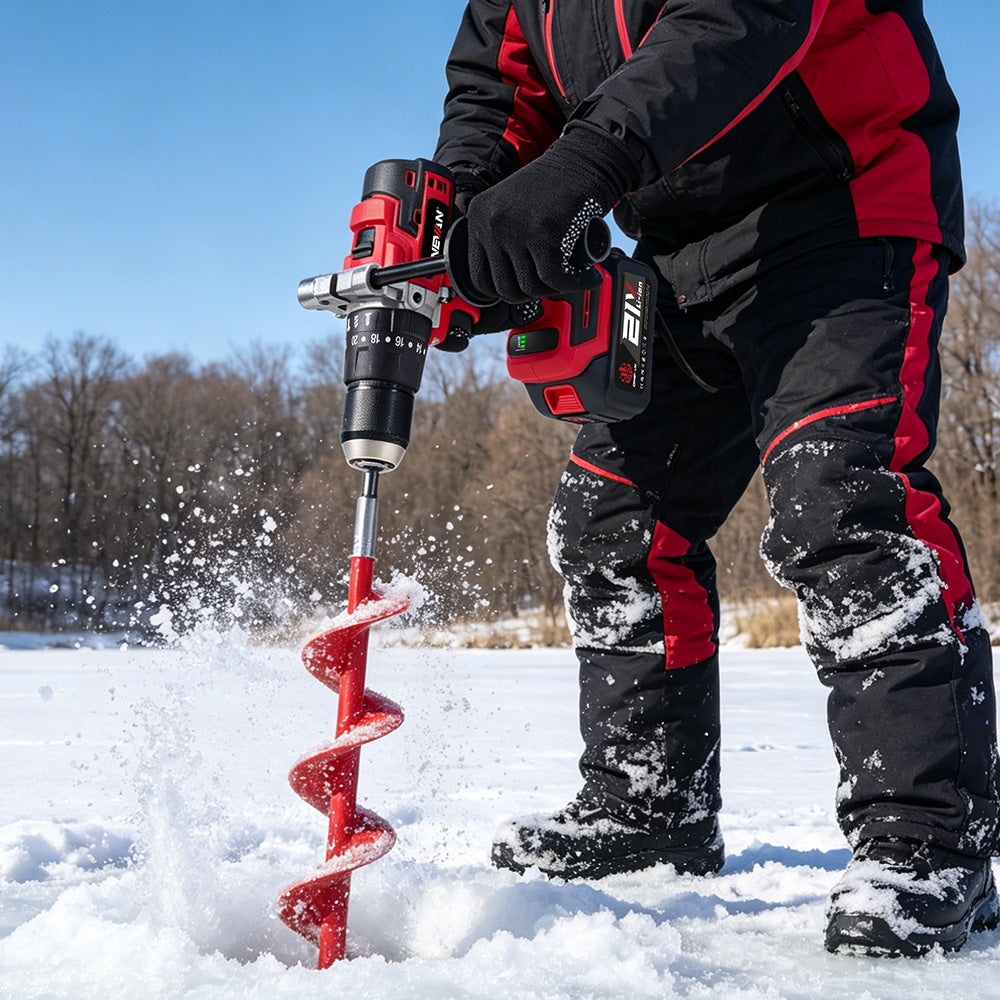 ONEVAN 13mm Brushless Impact Drill Kit with Auxiliary Handle, Anti-Kickback, 2-Speed & 20+1 Clutch Settings