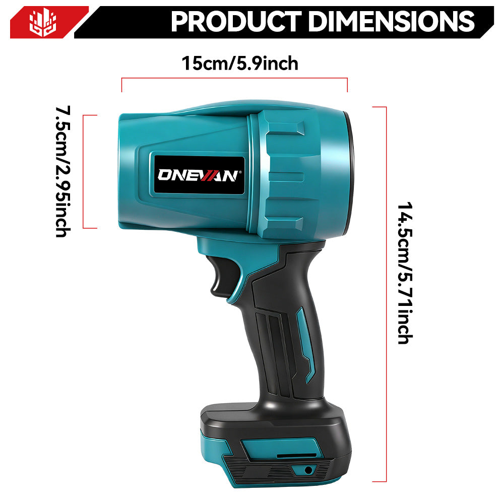 ONEVAN 2 EN 1 Soplador de aire eléctrico potente inalámbrico plegable de mano | Para batería Makita de 18V