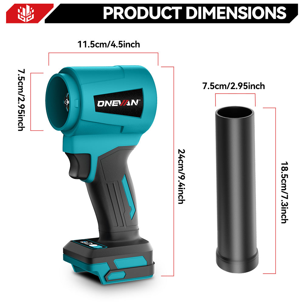 ONEVAN Brushless Ducted Turbo Fan Cordless High-Pressure Snow Blower | For Makita 18V Battery