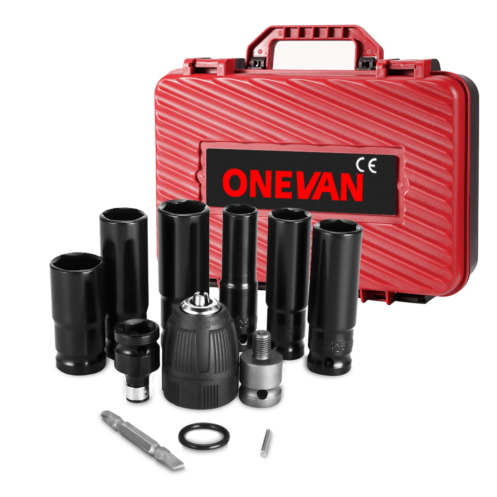 ONEVAN Cordless Wrench Tool Storage Case with 12-Piece Wrench Set - Compatible with 1200N·m & 2800N·m