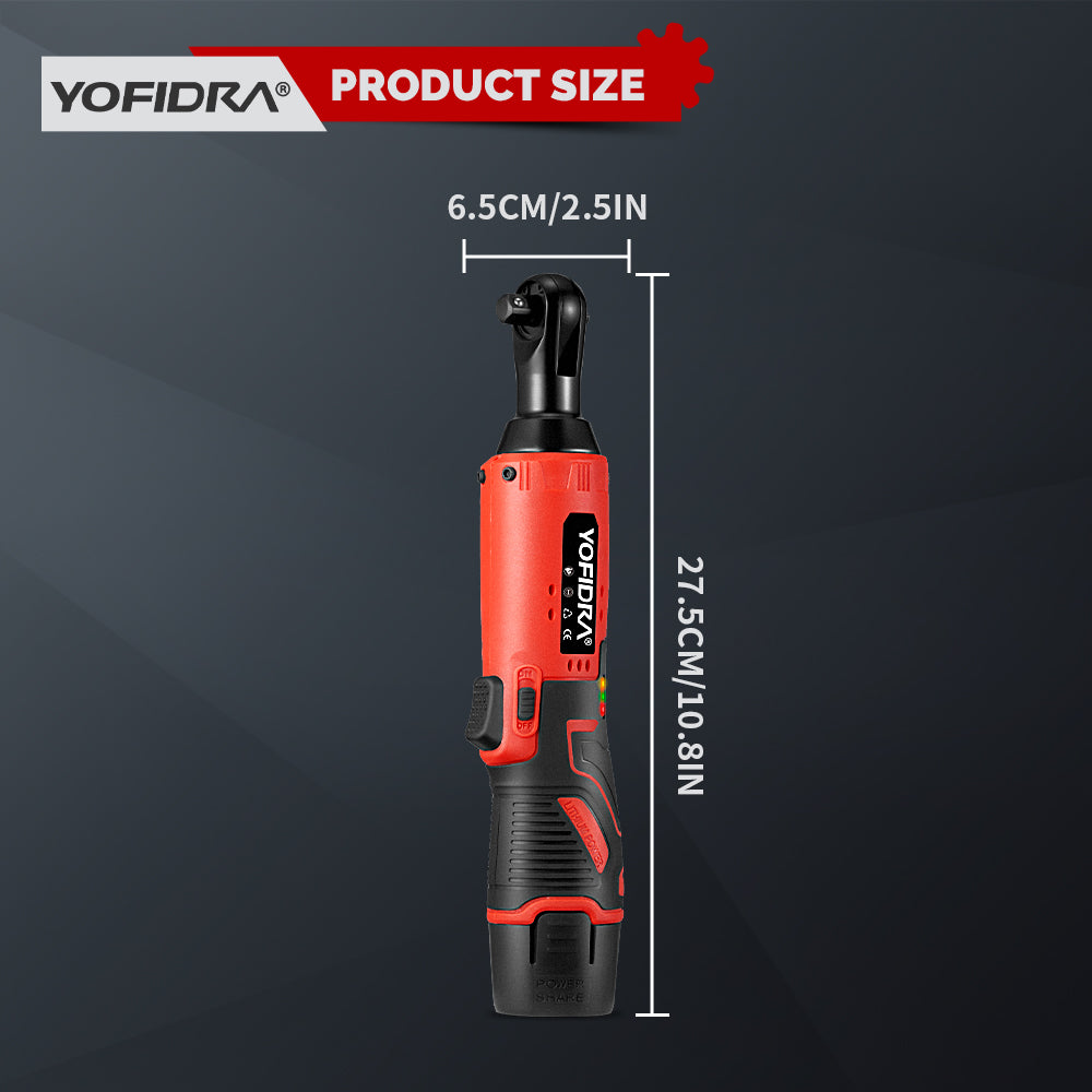 ONEVAN 12V 60N·m Cordless 3/8 Right Angle Ratchet Wrench for Car Repair