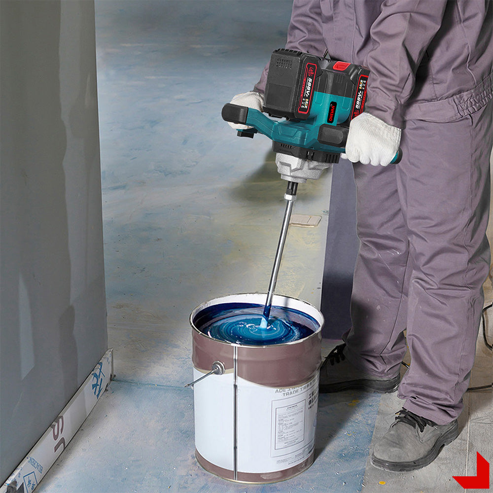 ONEVAN 6-Speed Cordless Brushless Concrete Mixer, LED Display | For Makita 18V Battery