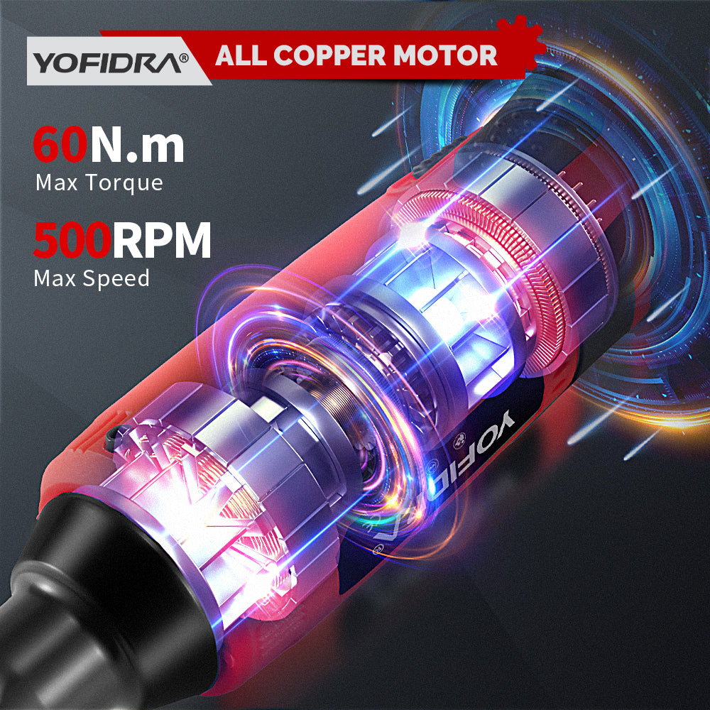 ONEVAN 12V 60N·m Cordless 3/8 Right Angle Ratchet Wrench for Car Repair