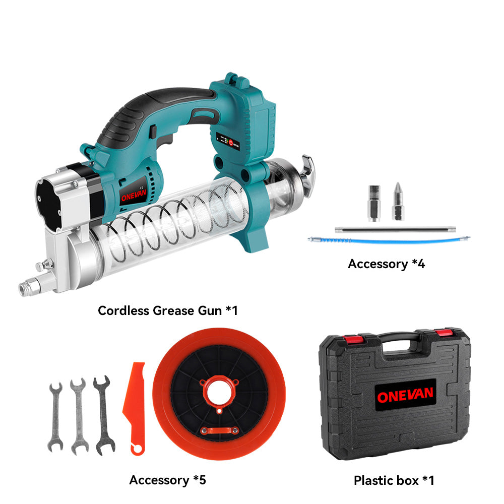 ONEVAN 3/4" 3500N·m Impact Wrench & 10000PSL Grease Gun Brushless Cordless 2‑Pc. Combo Kit 3.0Ah