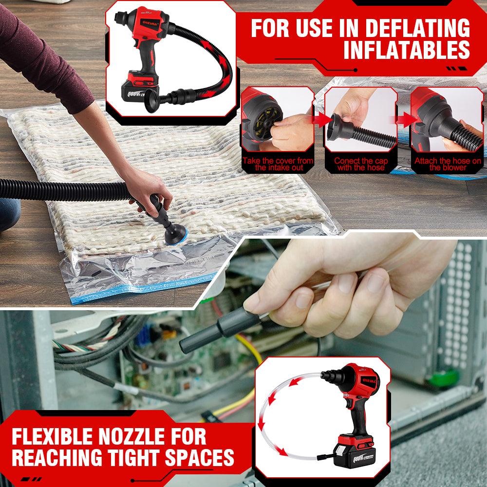 ONEVAN 1500W Multifunction Inflator Vacuum Cordless Dust Blower | For Makita 18V Battery