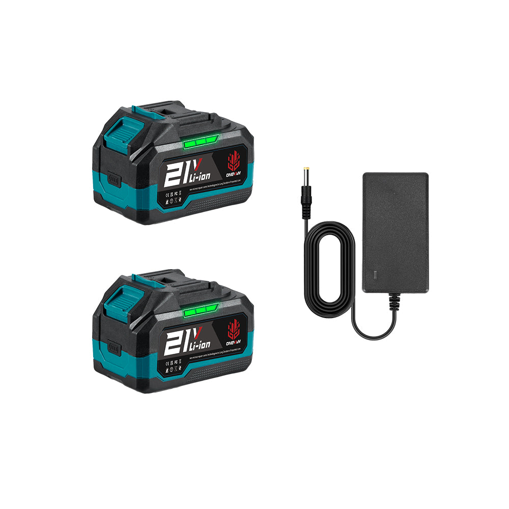 ONEVAN 3/4" 3500N·m Impact Wrench & 10000PSL Grease Gun Brushless Cordless 2‑Pc. Combo Kit 3.0Ah