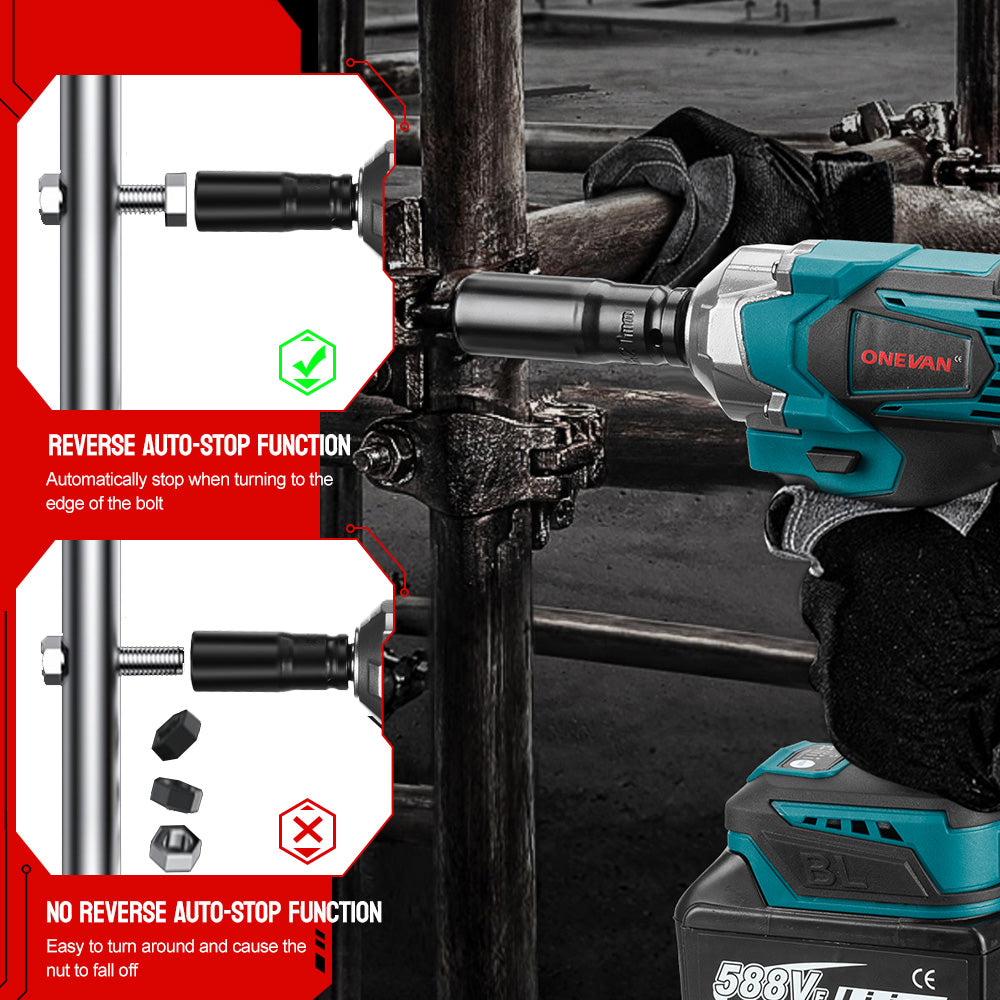 ONEVAN 1/2" 700N.M Brushless Electric Impact Wrench | For Makita 18V Battery
