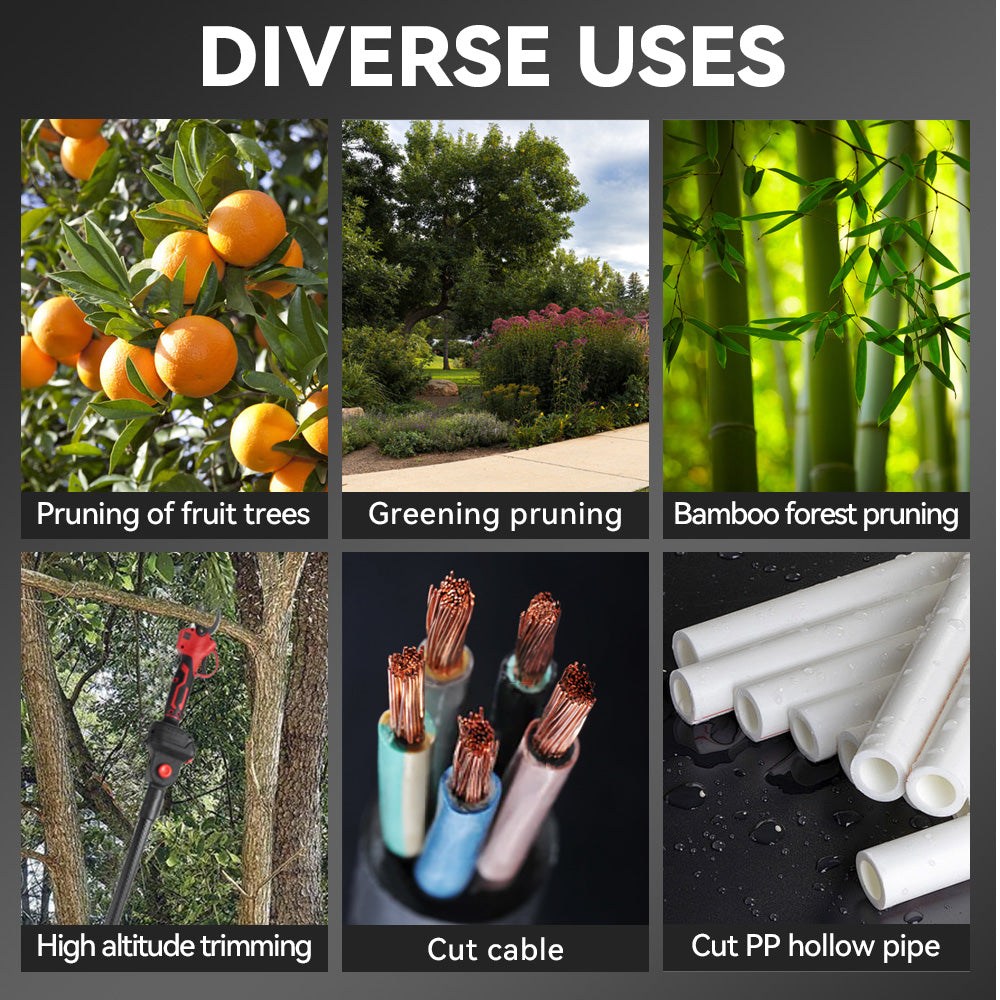 ONEVAN 6" Chainsaw & 25mm Pruner with 2m Telescoping Pole Brushless Cordless Combo Kit