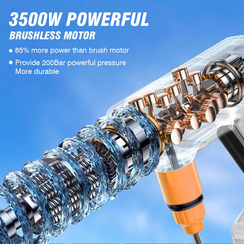 ONEVAN 3500W 200Bar Brushless Electric High Pressure Car Washer | For Makita 18V Battery