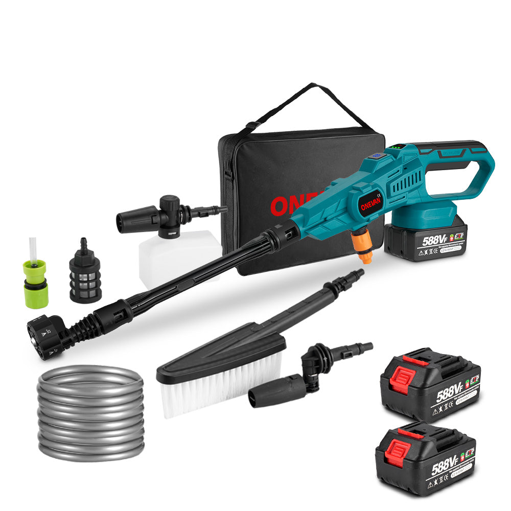 ONEVAN Akku Kartuschenpresse mit 2x 1,5Ah Akkus, 300ml Elektrische Silikonpistole mit Stufenloser Speed Control & LED Licht, Kartuschenpistole Inkl. 24 Düsen, für Dichtungs, Dichtstoff und ONEVAN Akku Kartuschenpresse mit 2x 1,5Ah Akkus, 300ml Elektrische Silikonpistole mit Stufenloser Speed Control & LED Licht, Kartuschenpistole Inkl. 24 Düsen, für Dichtungs, Dichtstoff und