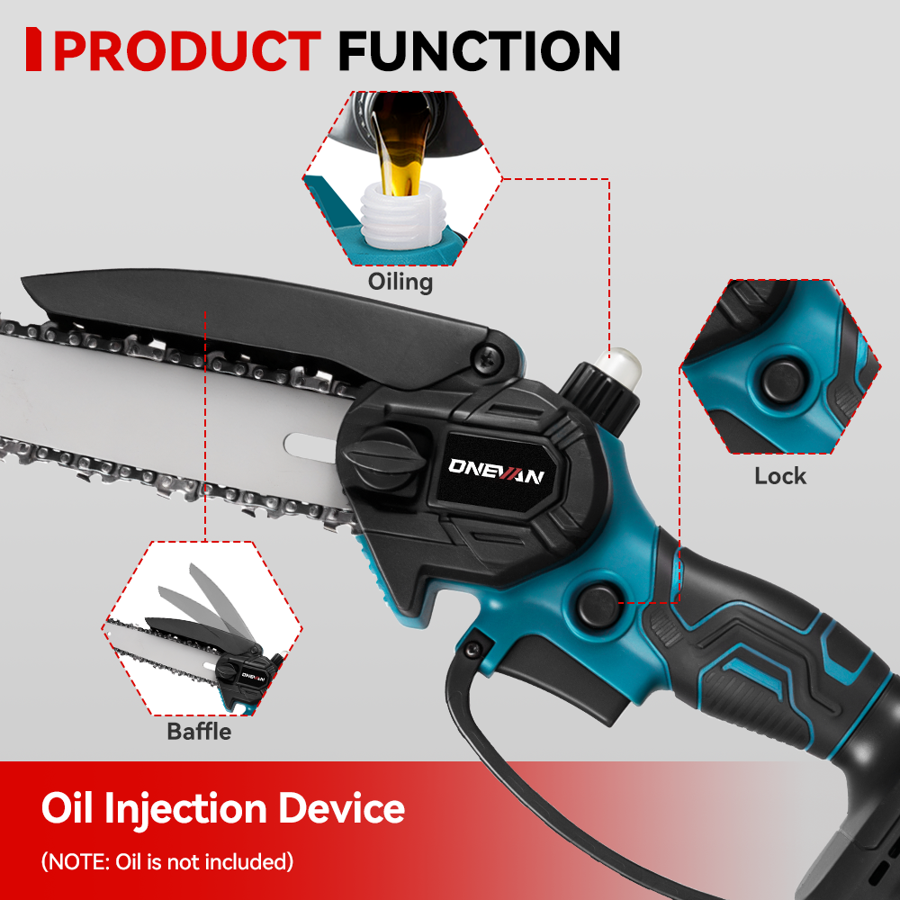 ONEVAN 8" Brushless Pole Saw Kit – 1.7m Extendable | For Makita 18V Battery