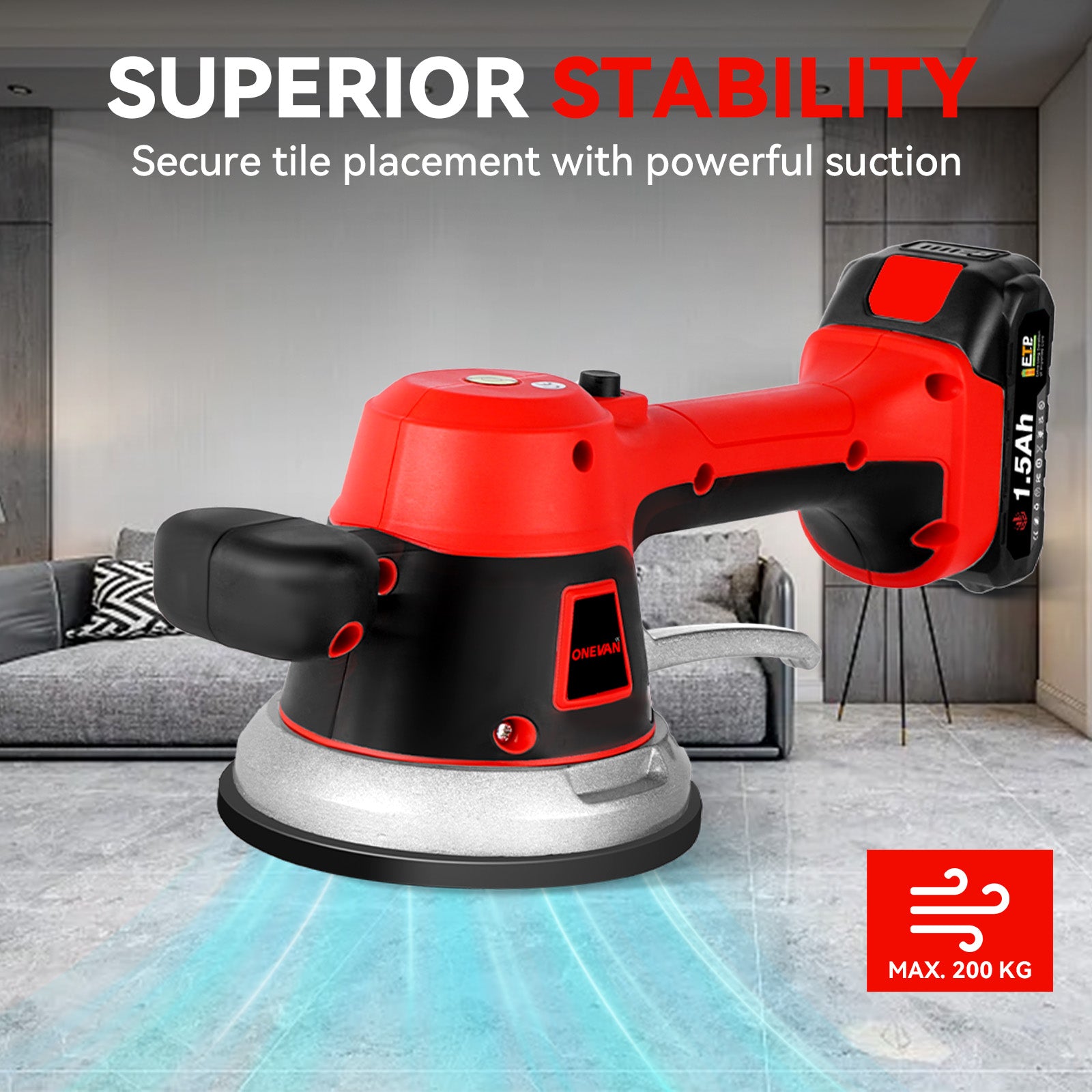 ONEVAN 6-Speed Tile Vibration Machine Cordless Automatic Leveling Machine | For Makita 18V Battery