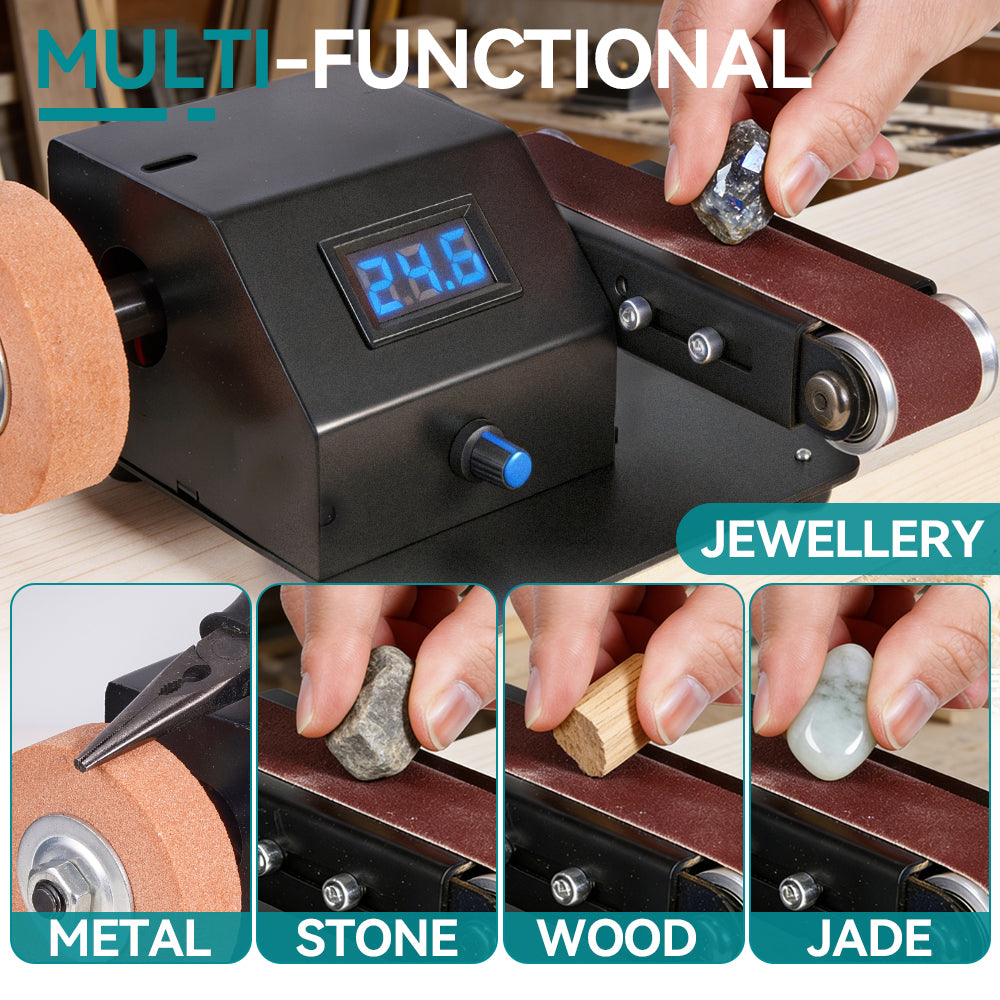 ONEVAN Corded Desktop Belt Sander 220V – 7-Speed Adjustable