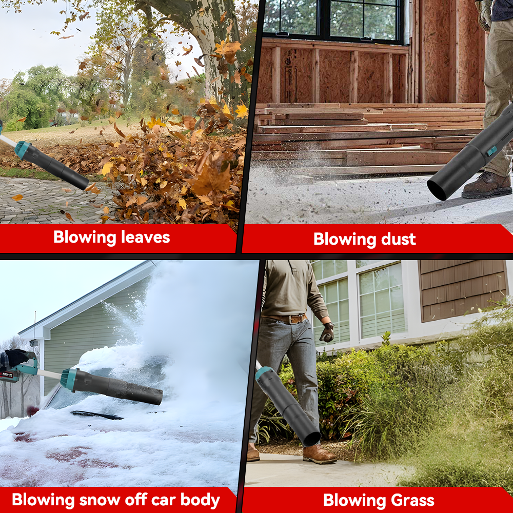 Soplador turbo sin escobillas ONEVAN – Soplador de polvo y secador de coche desmontable de alta velocidad de 400 m/s | Para batería Makita de 18 V-21 V