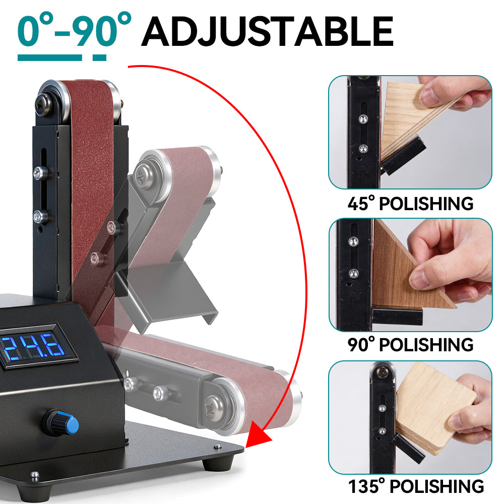 ONEVAN Corded Desktop Belt Sander 220V – 7-Speed Adjustable